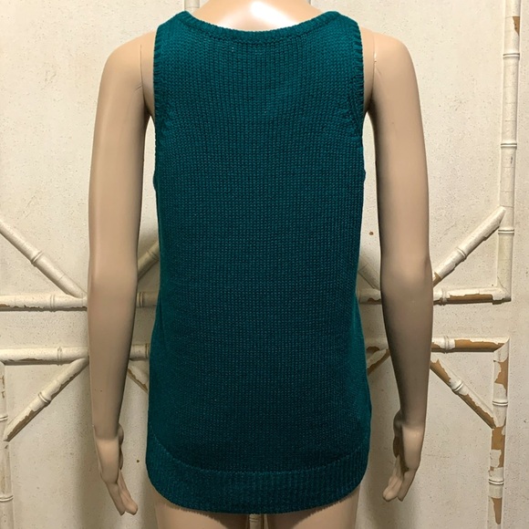 LOFT Dark Teal Emerald Knit Sweater Tank - Picture 7 of 10